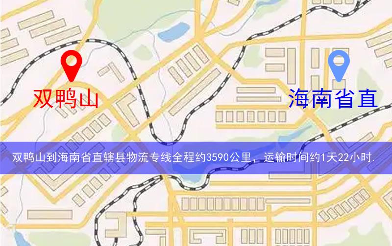 雙鴨山到海南省直轄縣物流路線